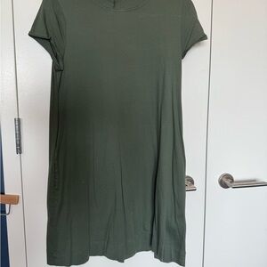 GAP Green A-line Mini Dress with Mock Neck